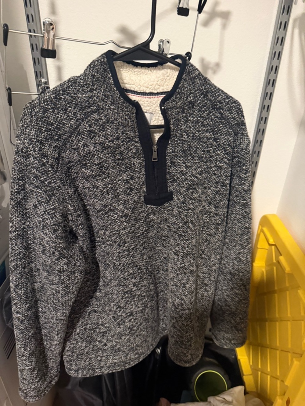 Orvis Black and White Heathered Sherpa-Lined Half-Zip Pullover